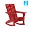 Flash Furniture Red Adirondack Rocking Chairs with Cupholder, 2PK 2-LE-HMP-1045-31-RD-GG - alternate 10